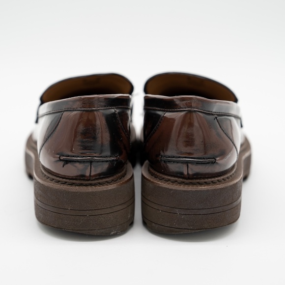 size 9 - SAM EDELMAN Laurs Loafers In Chestnut Lug Sole Brown - Picture 5 of 13